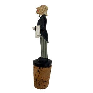 Jeeves Butler Cork Wine Bottle Stopper Vintage Rare Find